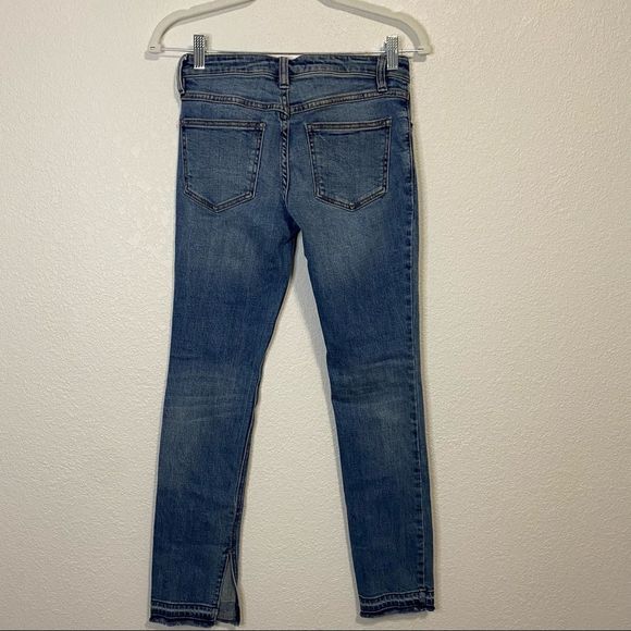 FreePeople Skinny Wash Raw Hem Split Ankle Jean-25 - Picture 8 of 11